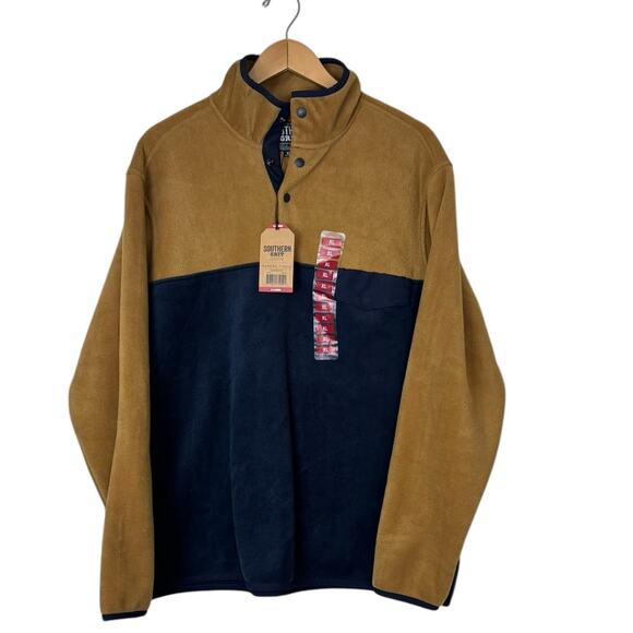 Southern Grit Men's Color Block Tundra Fleece Gold/Navy Shirt Size XL NEW - Picture 1 of 6